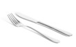 Fork and knife with white background.