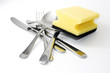 Silverware to be cleaned.
