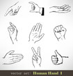 Vector set: Human Hand 1