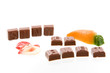 the word 'sint en piet' made of chocolate and marzipan figures