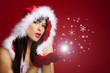 schön frau zu weihnachten wünscht frohes fest