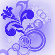 Blue flower and circles