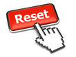 Red reset button and hand cursor