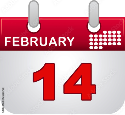 Illustration: february fourteen calendar february fourteen calendar