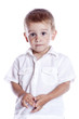Photo of adorable young boy on white Photo of adorable young boy on white