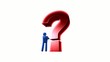 Thinking next to a Question mark – 1080 with alpha matte
