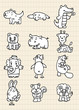 hand draw cute animal