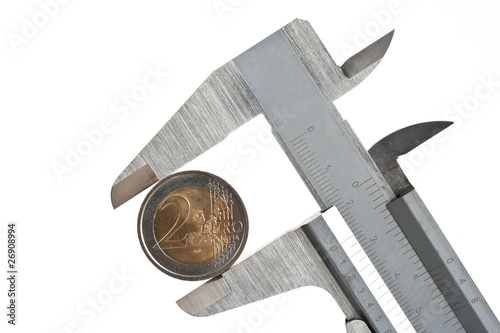 Photo: caliper with euro coin caliper with euro coin