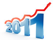 red pointer, going up on 2011 metallic digits