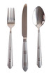 Set spoon fork knife silver isolated Set spoon fork knife silver isolated