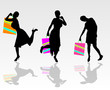 girl with shopping bag illustration
