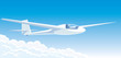 Vector: Vector illustration white sailplane flying above the clouds Vector illustration white sailplane flying above the clouds