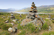cairns overlooking loch highlands of scotland