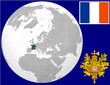 france globe map locator world flag coat