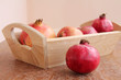 Pomegranate at wooden structure Pomegranate at wooden structure