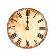 vintage clock on white background