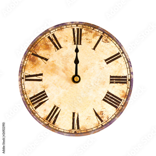Fototapeta vintage clock on white background