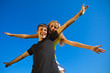 Couples in love have fun outdoors Couples in love have fun outdoors
