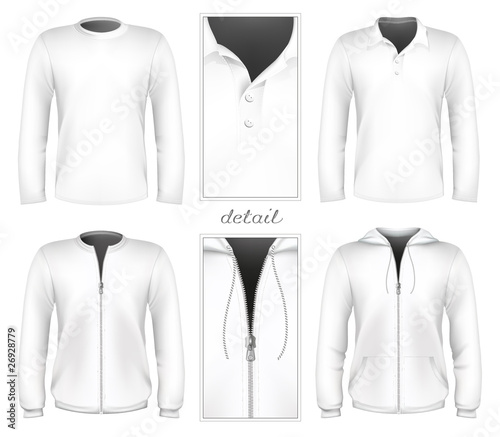 sweatshirt vector template. Vector t-shirt, polo shirt and