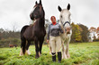 Woman with two horses