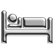 Symbole personne au lit chrome