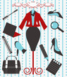 Businesswoman fashion icons set Businesswoman fashion icons set