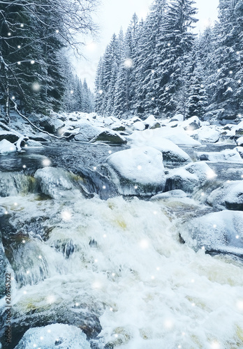 Photo: wild river in winter time wild river in winter time