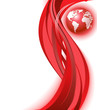 Red business world map wave background Red business world map wave background