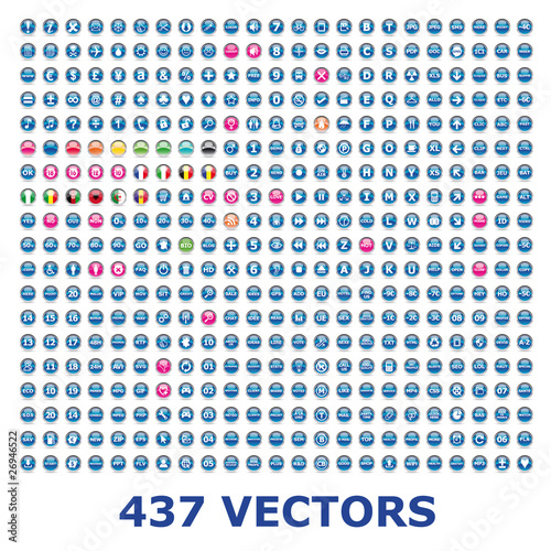Vektor: Collection of 437 pictos glossy icons web 2.0 Collection of 437 pictos glossy icons web 2.0