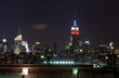 Financial District Manhattan at Night over Hudson river