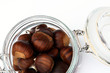 castagne in vaso di vetro