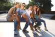 Happy teen group of friends