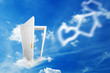 Door to new world. Hope, success, new way concepts