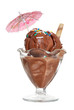 chocolate sundae with colorful sprinkles