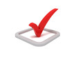 3D red check mark sign