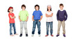 Adorable children, two girls and three boys