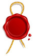 Blank wax seal with golden cord