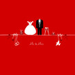 Wedding Symbols Mr. & Mrs. Red