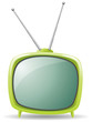vector green retro tv set