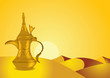 Dallah - the Traditional arabic coffee pot in desert Dallah - the Traditional arabic coffee pot in desert