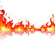 Reflected fire flame