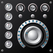 Blue led volume meter with multimedia buttons Blue led volume meter with multimedia buttons