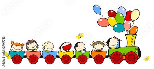 Vektor: Funny kids #31 - train for friends Funny kids #31 - train for friends