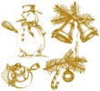 Christmas symbols in vintage style
