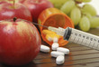 Medicine and fruit
