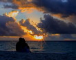 Silhouette Sunset on the Beach Silhouette Sunset on the Beach