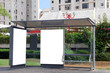 White Bus stop Sign
