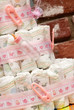 Miniature Baby Bottle on Stacked Diapers ( Baby Shower ) Miniature Baby Bottle on Stacked Diapers ( Baby Shower )