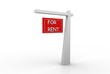 For Rent Real Estate Sign Isolated For Rent Real Estate Sign Isolated