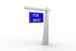 For Rent Real Estate Sign Isolated For Rent Real Estate Sign Isolated
